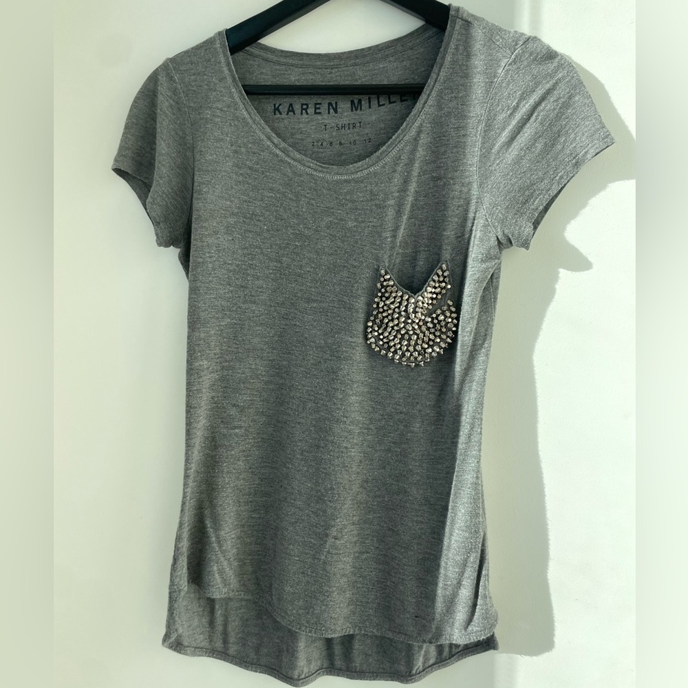 Karen Millen Grey Shirt with cute pocket design